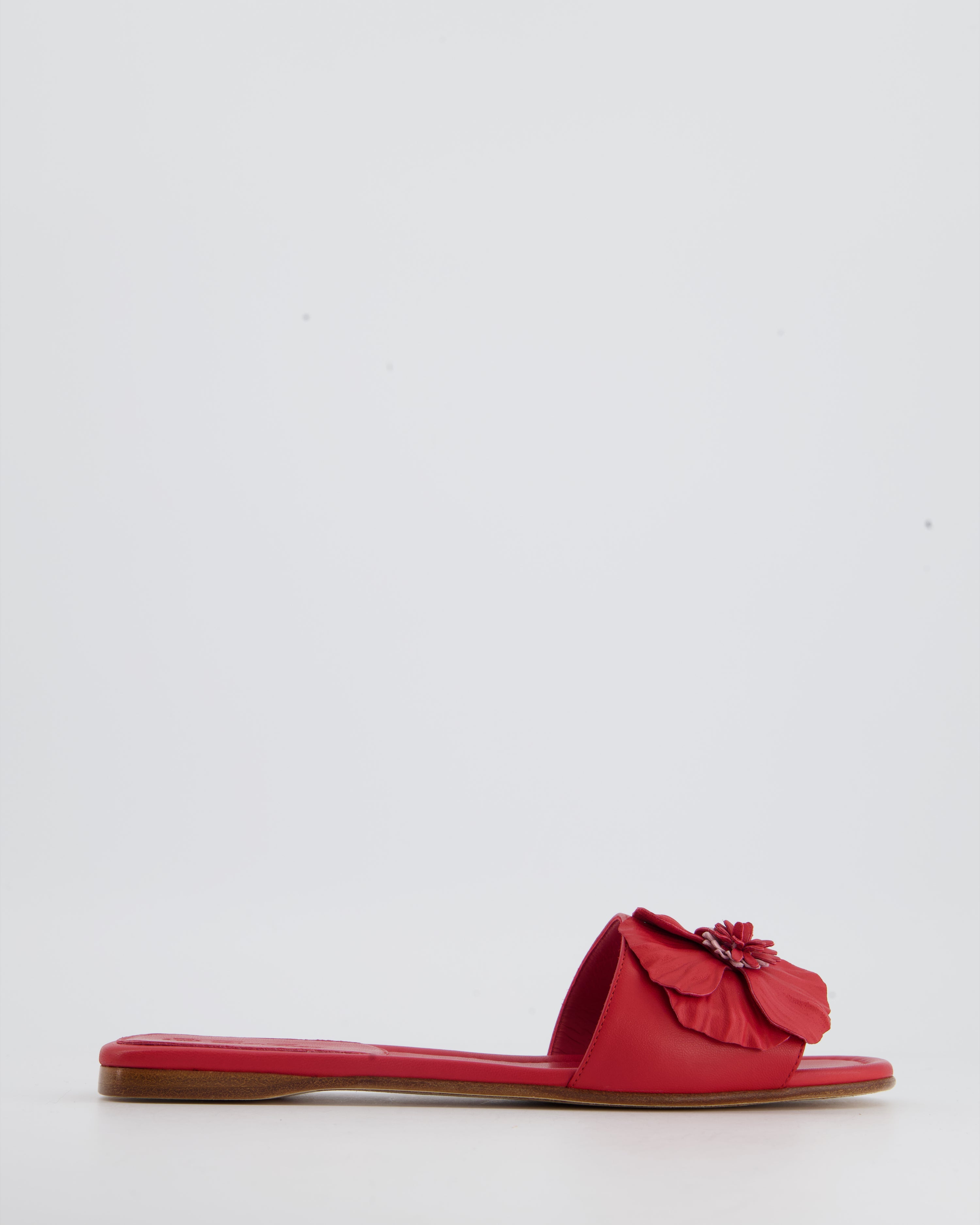 Leather flip flops Louis Vuitton Red size 37.5 EU in Leather