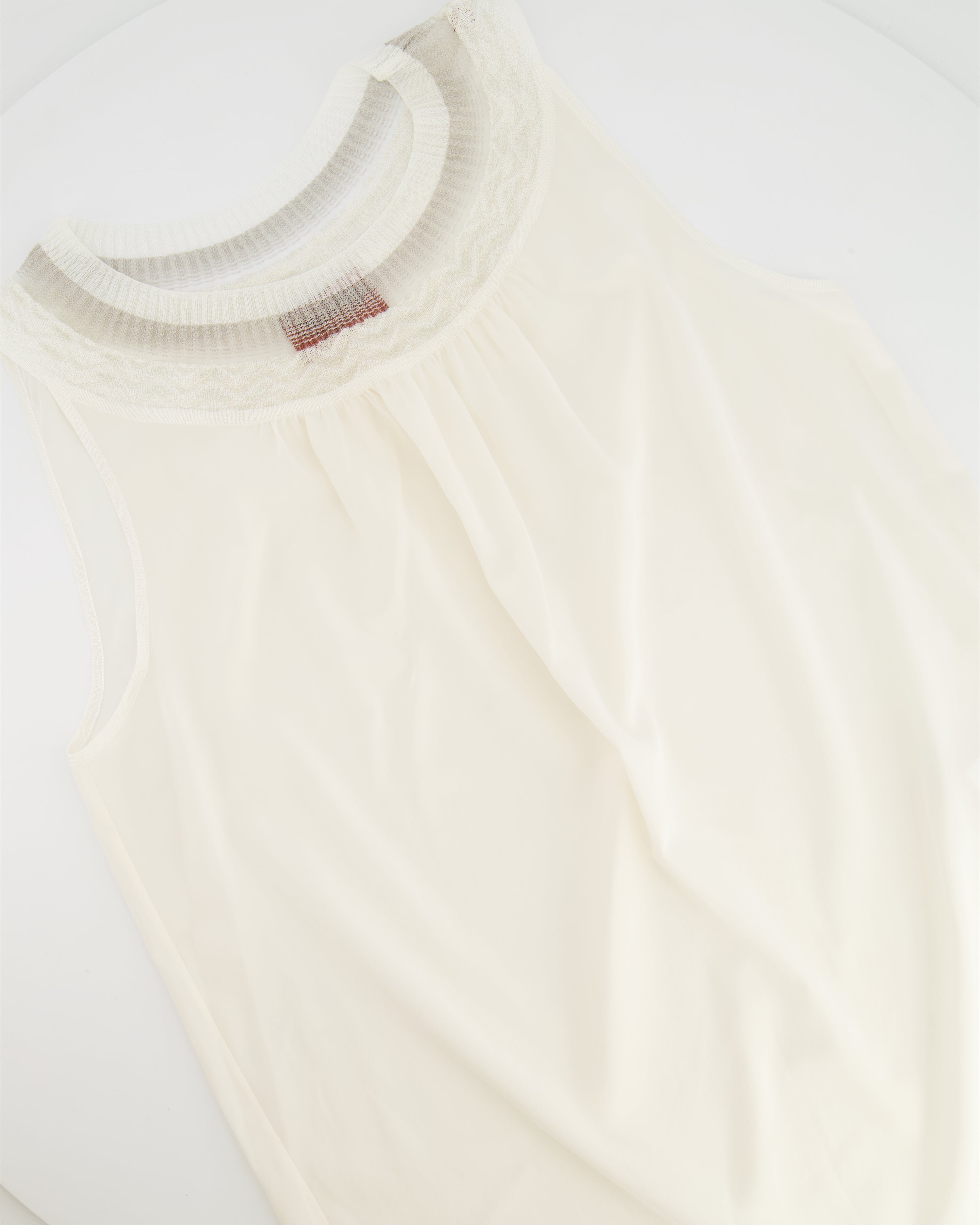 LOUIS VUITTON See-through Sleeveless Blouse Shirt 36 Authentic