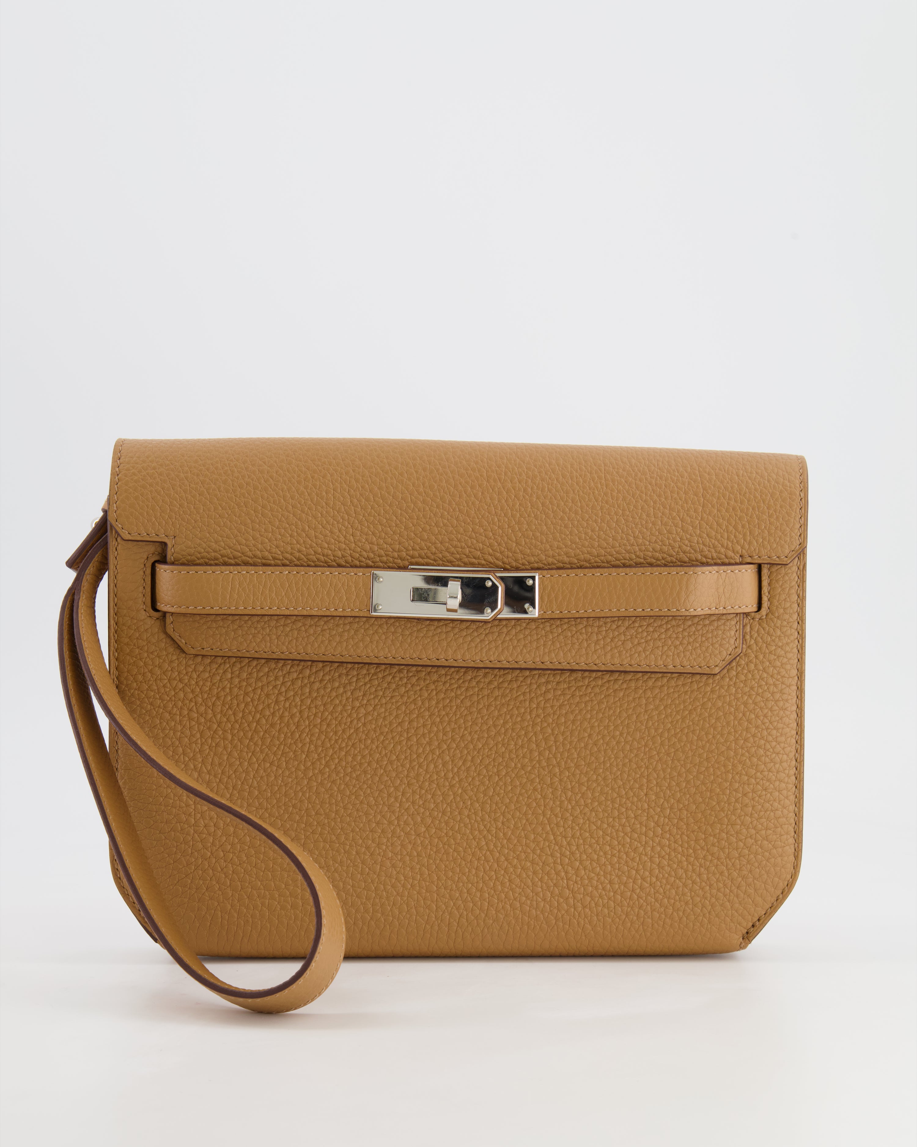 Leather Inspired Kelly Depeches Pouch Bag Gold Brown