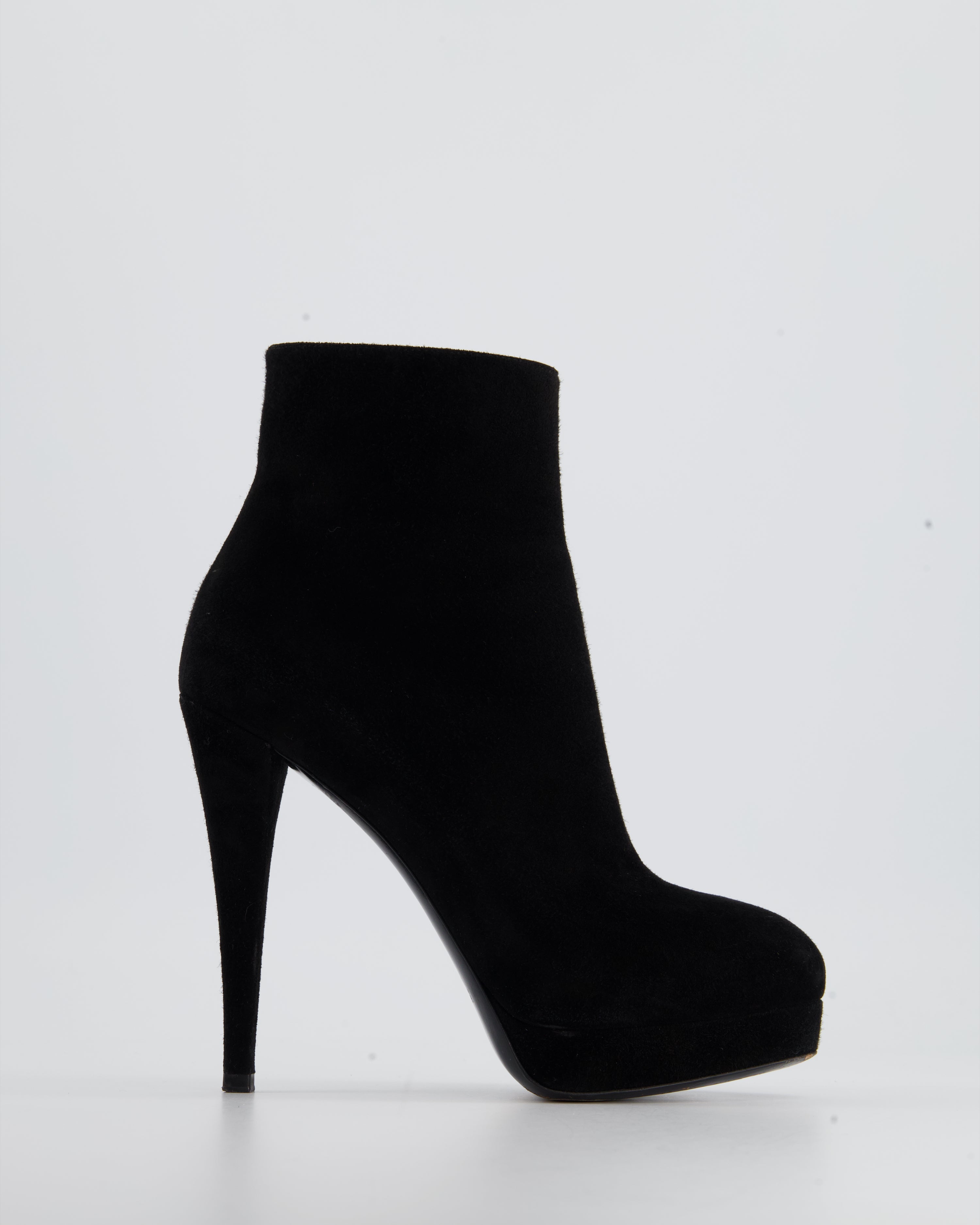 Louis Vuitton Black Suede Uniform Ankle Boots Size 39