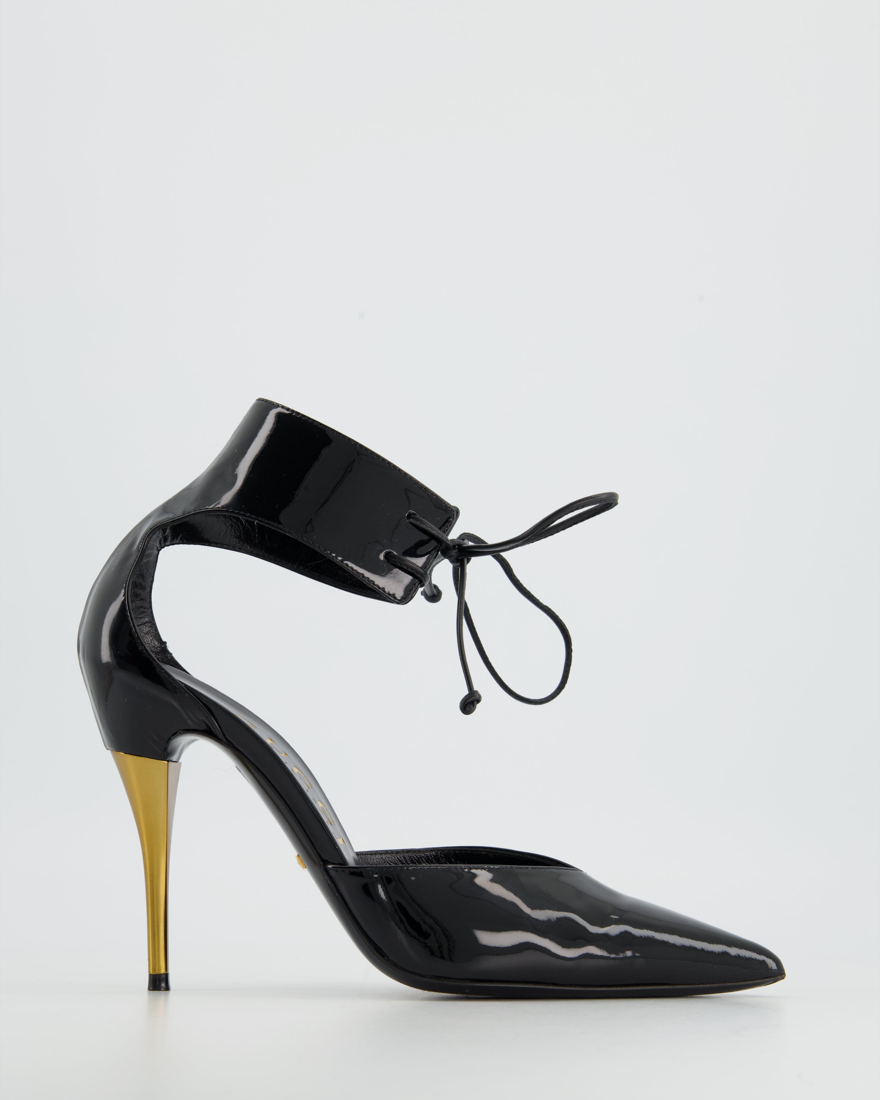 Louis Vuitton Black Patent Leather Strappy Platform Sandals Size 39 Louis  Vuitton