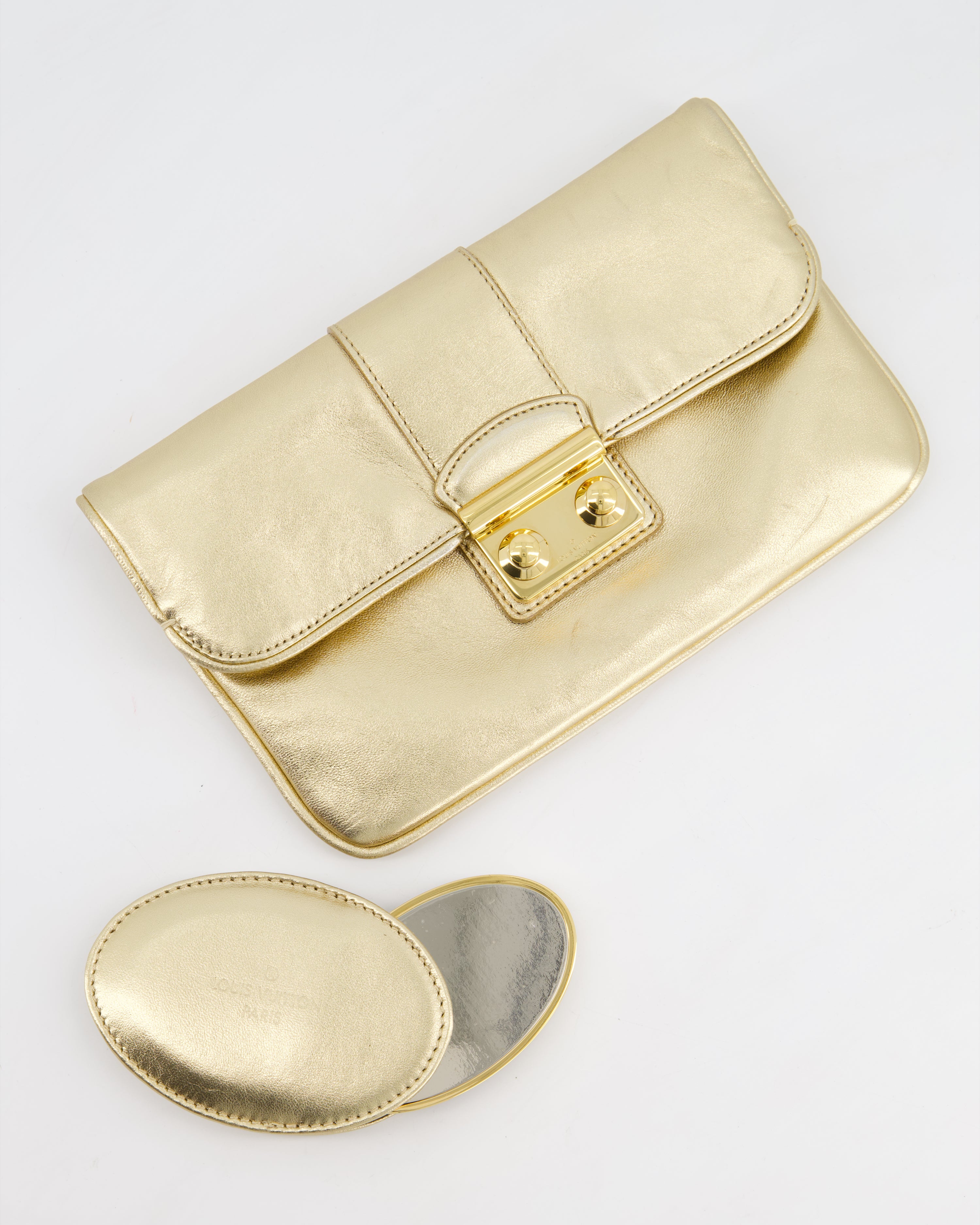 Louis Vuitton Gold Sofia Coppola Slim Clutch Bag Sellier