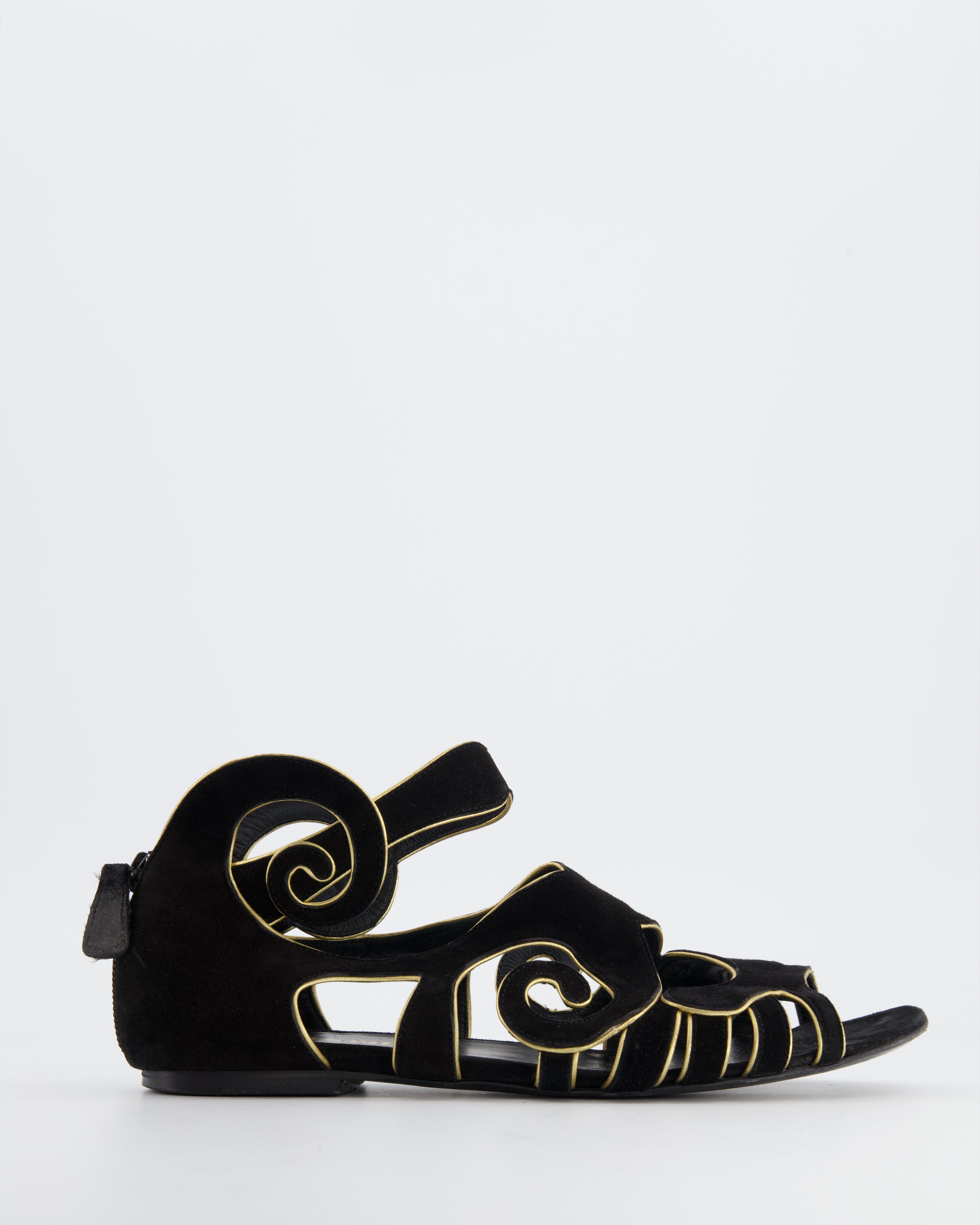 Louis Vuitton - Authenticated Sandal - Suede Black Plain for Women, Very Good Condition