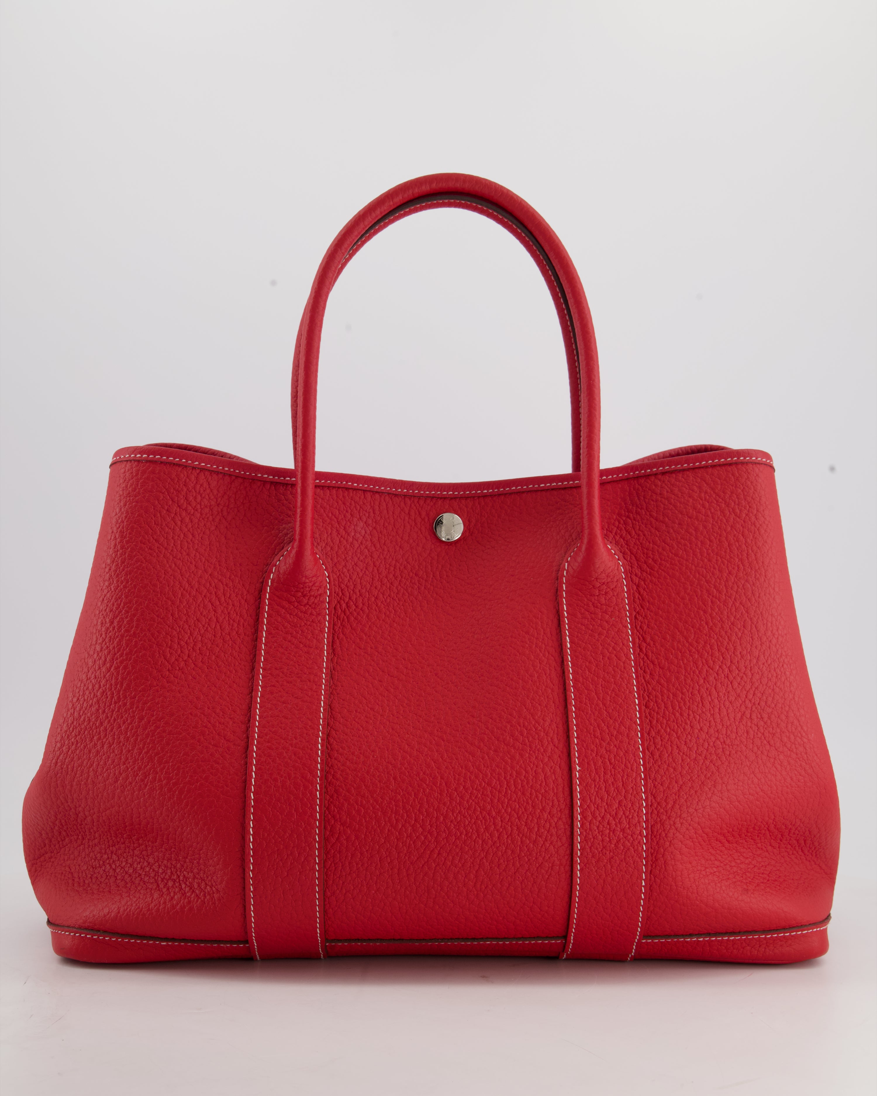 Hermes Garden Party 36cm Clemence Rouge Pivoine Red Tote Bag DOOXZXDE 144020006448