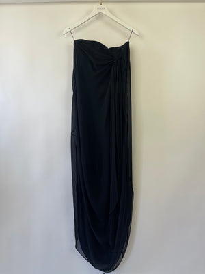 Jacquemus Black 'La Riviera' Sheer Strapless Midi Dress with Tie Detail FR 36 (UK 8)