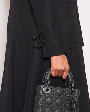 Chanel Black Hooded Longline Wool Coat with Toggle Fasten Detail  FR 42 (UK 10)