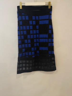 Chanel Black and Electric Blue Checked Bandeau Dress Size FR 36 (UK 8)