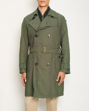 Dolce & Gabbana Khaki Green Menswear Belted Trench Coat Size IT 50 (UK 40)