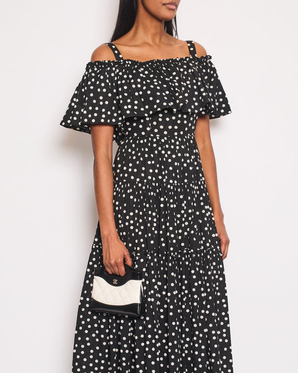 Dolce & Gabbana Black and White Polka Dot Maxi Dress Size IT 40 (UK 8)