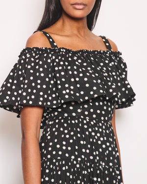 Dolce & Gabbana Black and White Polka Dot Maxi Dress Size IT 40 (UK 8)