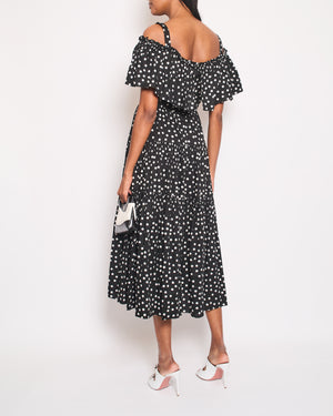 Dolce & Gabbana Black and White Polka Dot Maxi Dress Size IT 40 (UK 8)