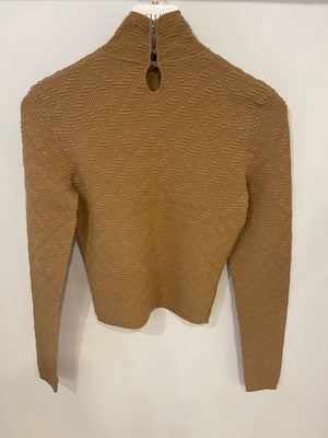 Fendi Camel FF Monogram Turtle Neck Sweater Size IT 40 (UK 8)