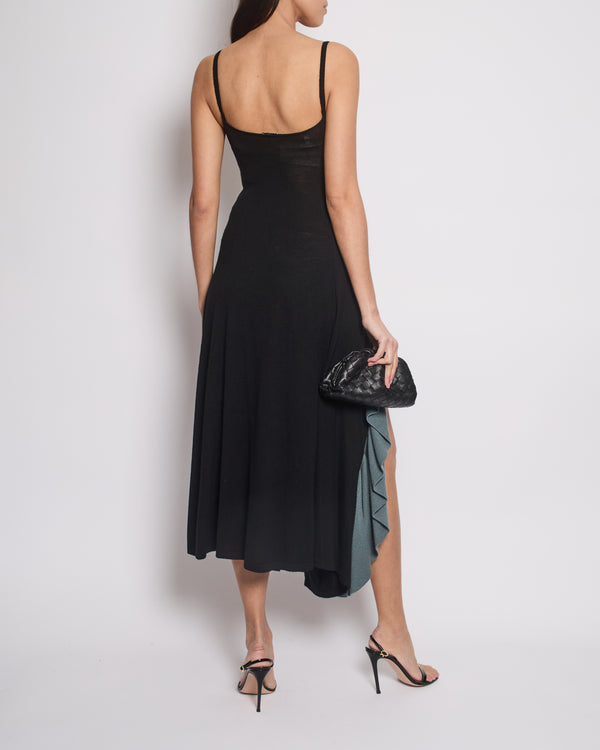 Loewe Black Ruffle Knit Convertible Midi Dress Size XS (UK 6) RRP £1,200