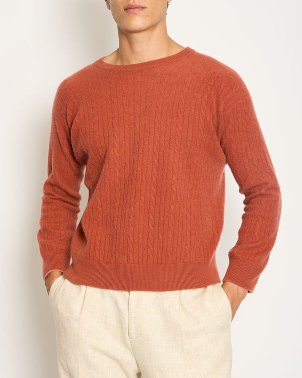 Loro Piana Menswear Orange Cashmere Jumper Size 52 (UK 42)