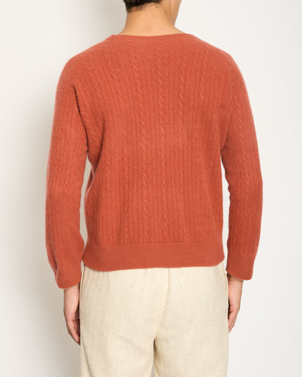 Loro Piana Menswear Orange Cashmere Jumper Size 52 (UK 42)