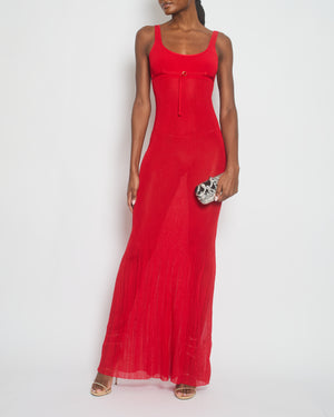 Jacquemus Red La Robe Maille Maxi Dress Size FR 36 (UK 8)