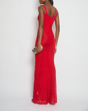 Jacquemus Red La Robe Maille Maxi Dress Size FR 36 (UK 8)