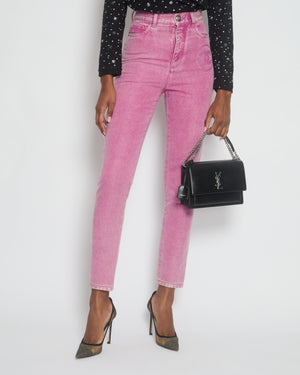 Chanel Pink 23P High-Waist CC Sparkly Jeans Size 34 (UK 6)