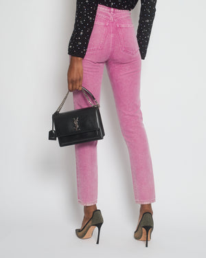 Chanel Pink 23P High-Waist CC Sparkly Jeans Size 34 (UK 6)