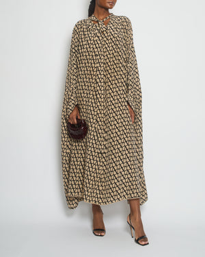 Valentino Beige Toile Iconographe Maxi Dress with Pocket and Neck Tie Detail Size IT 42 (UK 10)