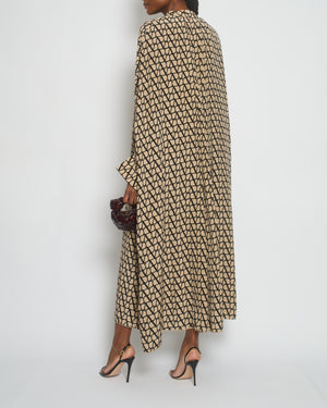 Valentino Beige Toile Iconographe Maxi Dress with Pocket and Neck Tie Detail Size IT 42 (UK 10)