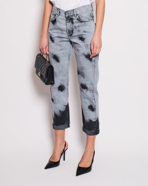 Christian Dior 01 Grey and Black Straight Leg Tie-Dye Jeans Size FR 34 (UK 6)