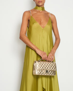 Alexandre Vauthier Sea Weed Green Silk Maxi Dress with Crystal Details FR 36 (UK 8)