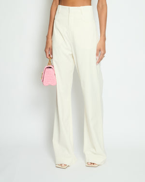 Jacquemus "Le Splash" Cream Long Trousers Size FR 36 (UK 8)