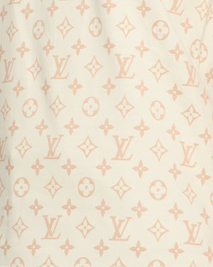 Louis Vuitton Beige Monogram T-Shirt with Zip Neck Detail Size FR 36 (UK 8)