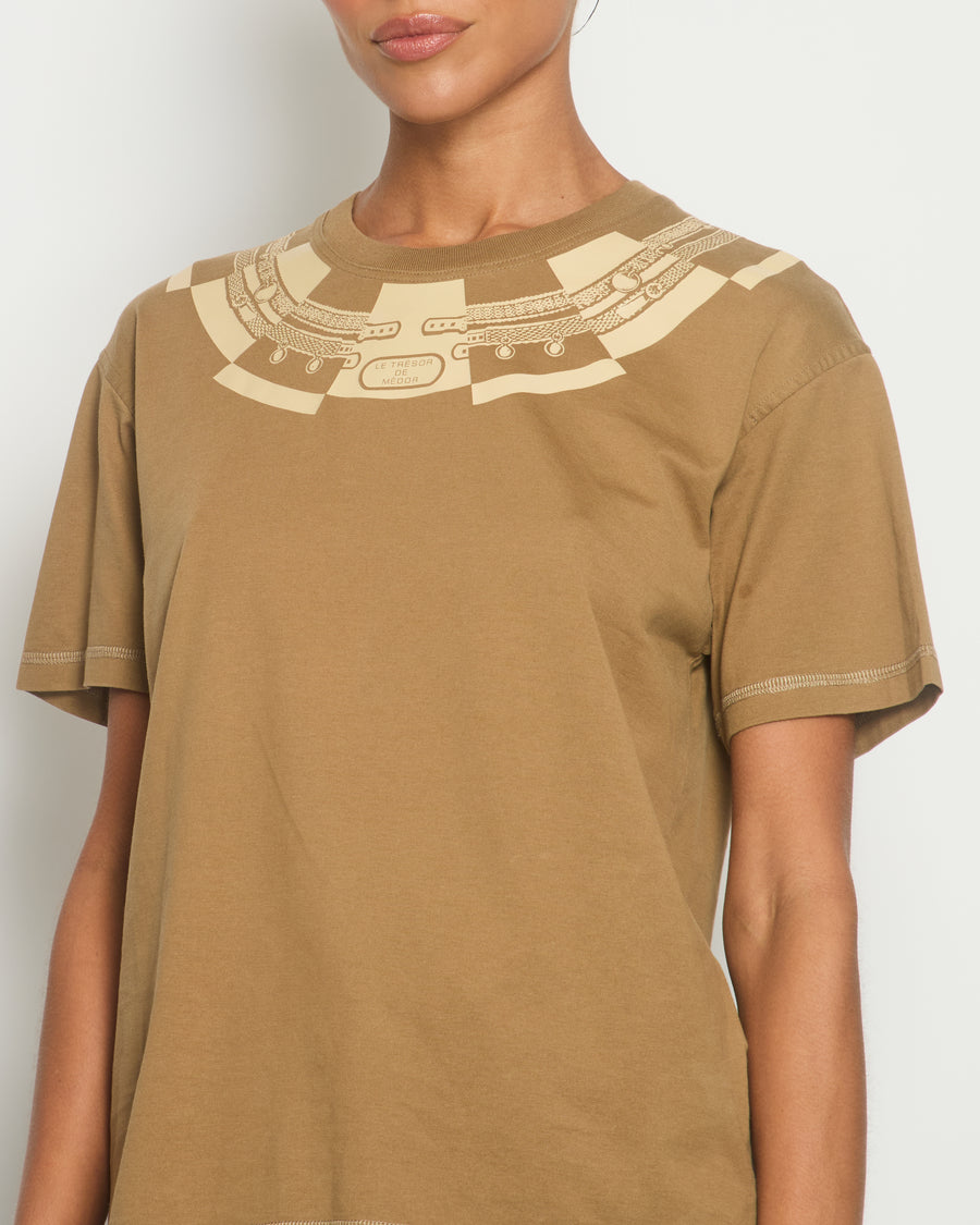 Hermès Beige Le Tresor De Medor T-Shirt Size FR 36 (UK 8)