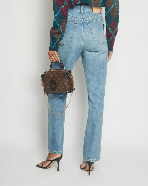 Louis Vuitton Blue High-Waist Denim Jeans with Monogram Tag Detail Size FR 36 (UK 8) RRP £1,270