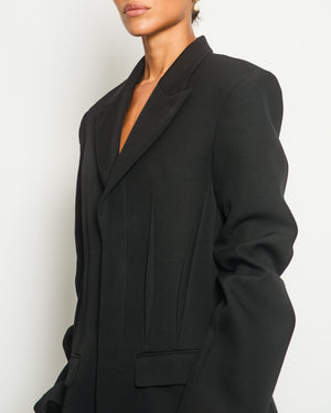 Dion Lee Black Darted Blazer with Pleated Detail FR 36 (UK 8)