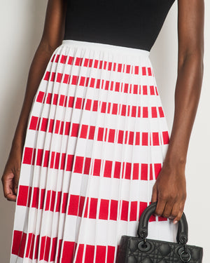 Fendi Black, Block Colour Red, White Knitted Pleated Dress IT 42 (UK 10)