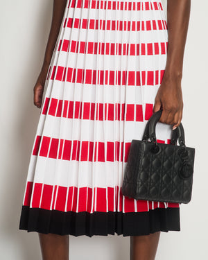 Fendi Black, Block Colour Red, White Knitted Pleated Dress IT 42 (UK 10)