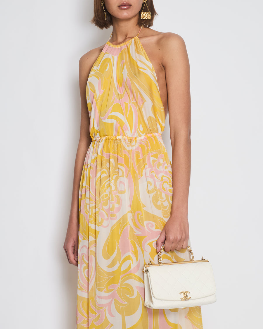 Emilio Pucci Yellow Halter Neck Beach Cover Up Size IT 40 (UK 8)