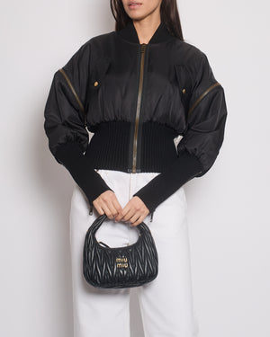 Gucci Black Cropped Bomber Jacket with Detachable Sleeve Detail Size IT 38 (UK 6)