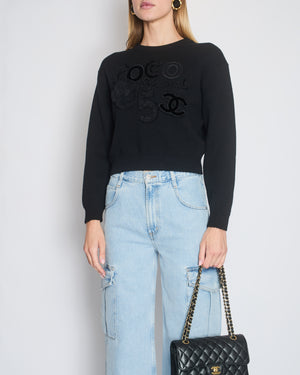 Chanel Black Long Sleeve COCO, Camellia, No5 Jumper Size FR 34 (UK 6)