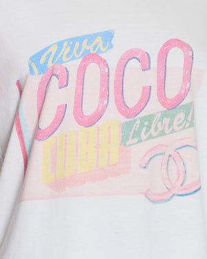 *LIMITED EDITION* Chanel 17/C Pink Coco Cuba T-Shirt Size L (UK 12)