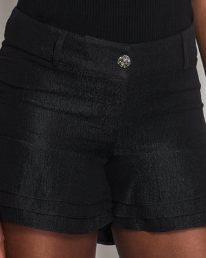 Chanel Black Flared Tiered Shorts Size FR 36 (UK 8)