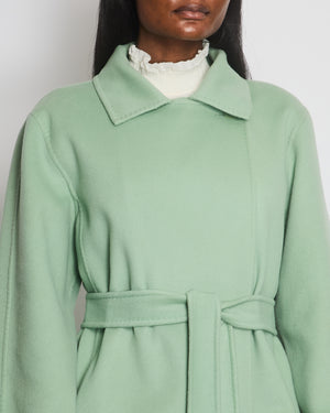 Max Mara Mint Green Cashmere Coat with Belt Size IT 40-42 (UK 8-10)