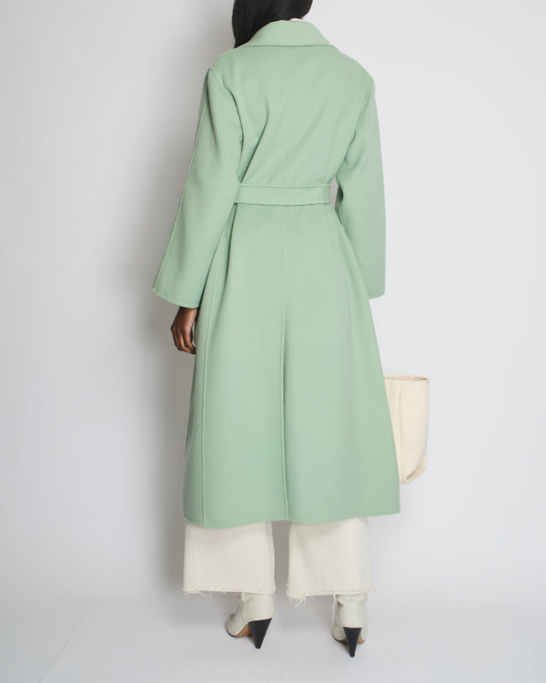 Max Mara Mint Green Cashmere Coat with Belt Size IT 40-42 (UK 8-10)