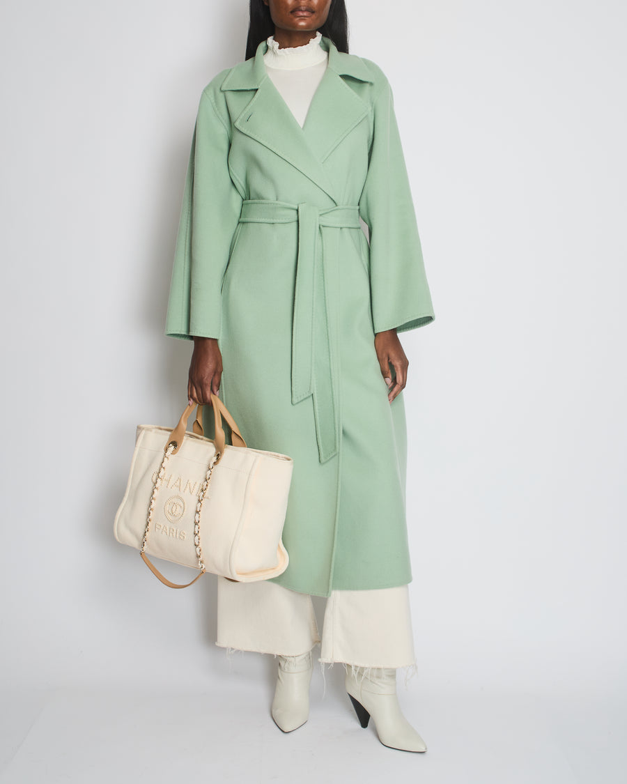 Max Mara Mint Green Cashmere Coat with Belt Size IT 40-42 (UK 8-10)