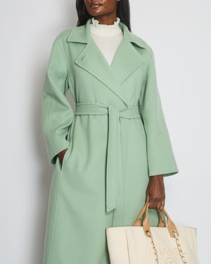 Max Mara Mint Green Cashmere Coat with Belt Size IT 40-42 (UK 8-10)