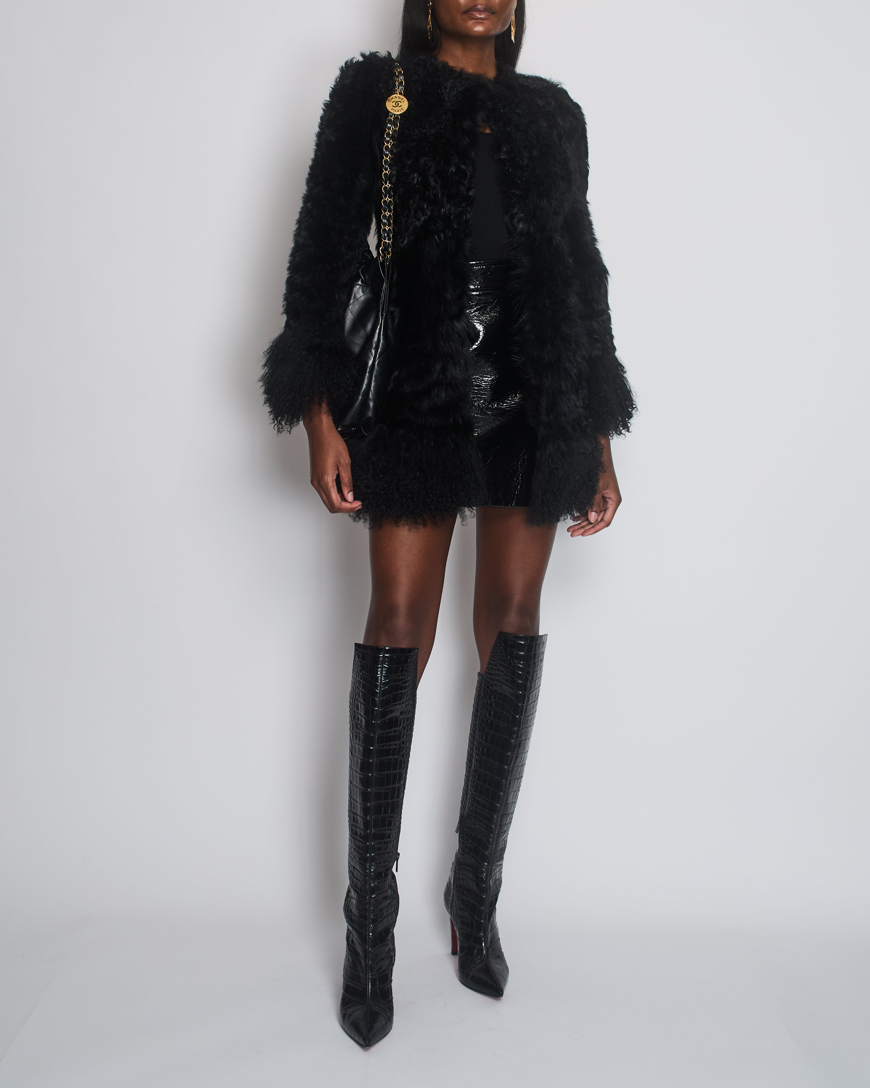 Miu miu shearling coat hotsell