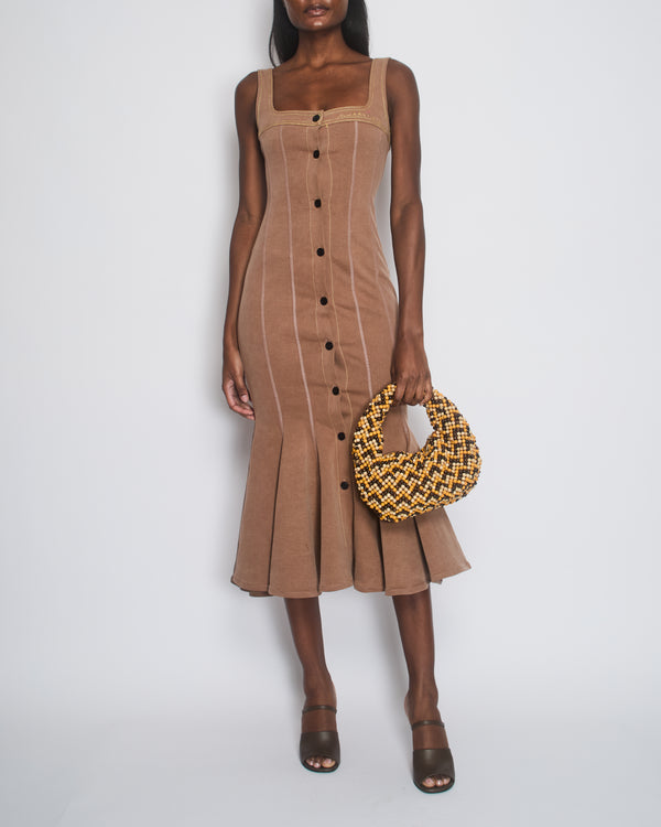 *HOT* Marni x Paloma Elsesser Brown Denim Mermaid Midi Dress Size IT 40 (UK 8) RRP £2,000