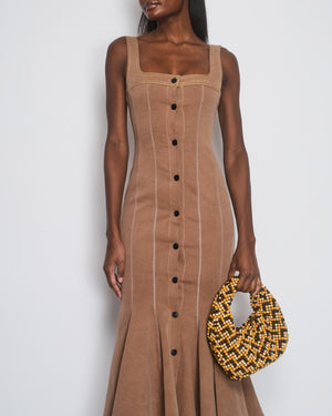 *HOT* Marni x Paloma Elsesser Brown Denim Mermaid Midi Dress Size IT 40 (UK 8) RRP £2,000