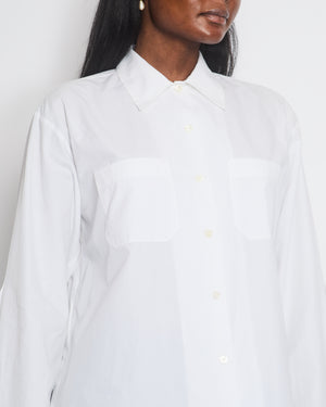 Prada White Oversized Shirt with Tie Detail Size IT 40 (UK 8)