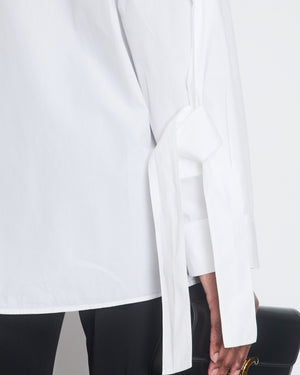 Prada White Oversized Shirt with Tie Detail Size IT 40 (UK 8)