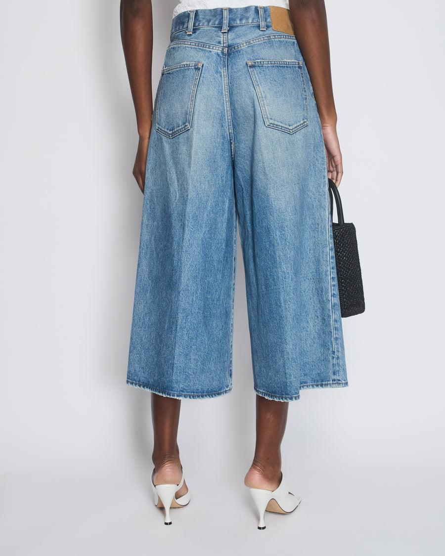 Celine Denim Blue Culotte 3/4 Lenght Jeans Size 27 (UK 8)