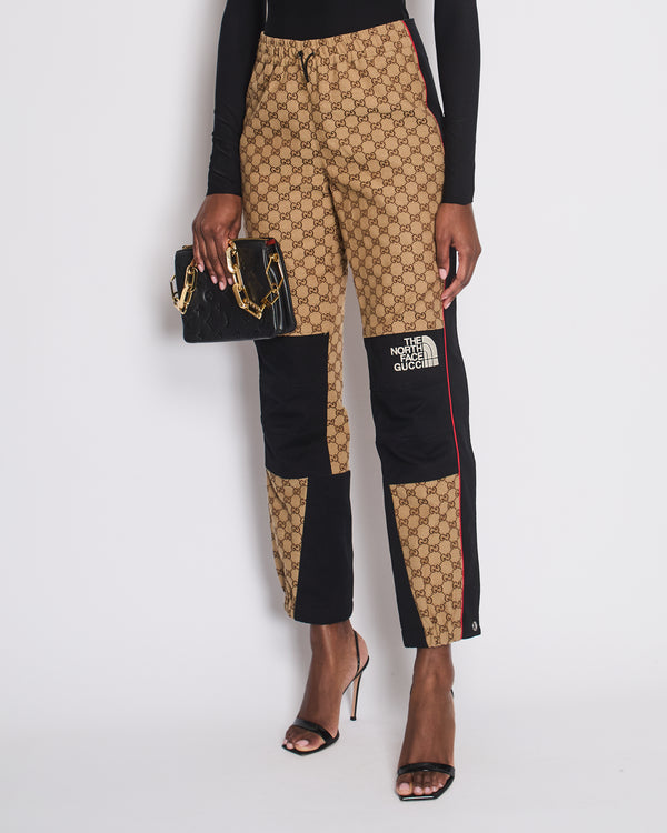 Gucci X The North Face Brown and Black Monogram Trousers with Logo IT 36 (UK 4)